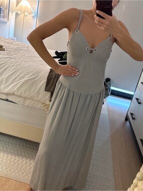 Oak + Fort maxi dress with drop waist